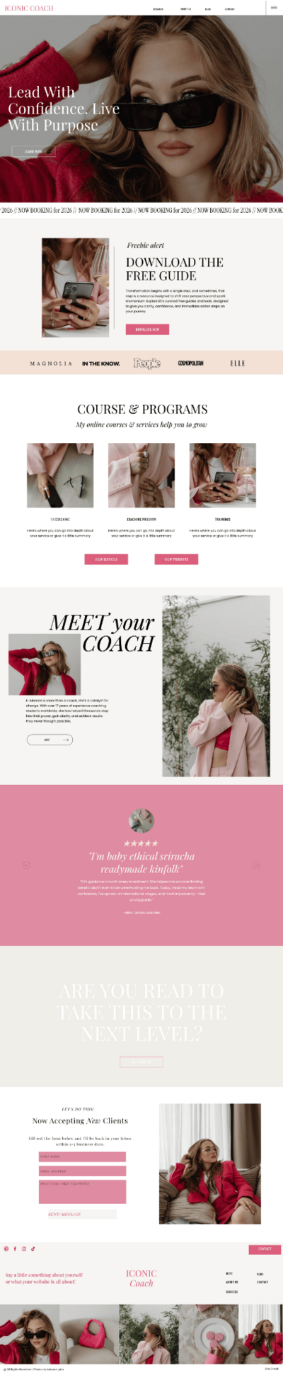 Customizable website template for personal brands and bloggers.