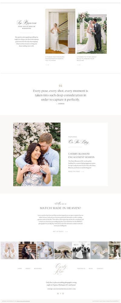 Magnolia Showit Template example Carly Rose