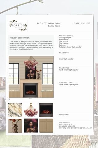 A view of Design Appy’s finish selection screen where tile, plumbing, and lighting are arranged visually—ideal for kitchen and bath remodels or new construction.