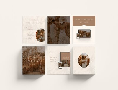 Boho Instagram post templates for photographers