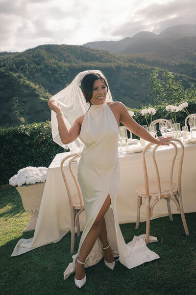 Bride and groom's intimate moment captured by Oahu wedding photographer