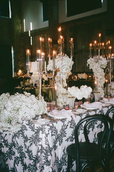 A table with candelabras