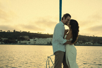 Thuy Tran Photos captured this intimate elopement on the San Diego waters