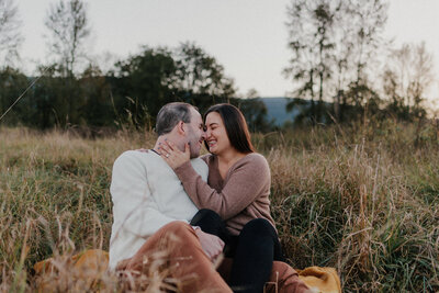 Outdoor engagement session at a park in North Bend, WA.