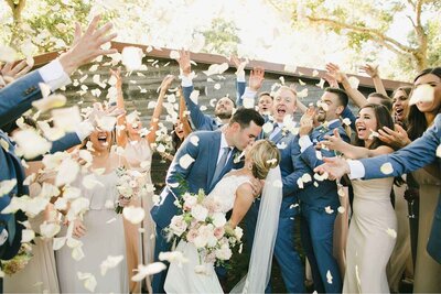 los angeles wedding photographer catches bride and groom farewell