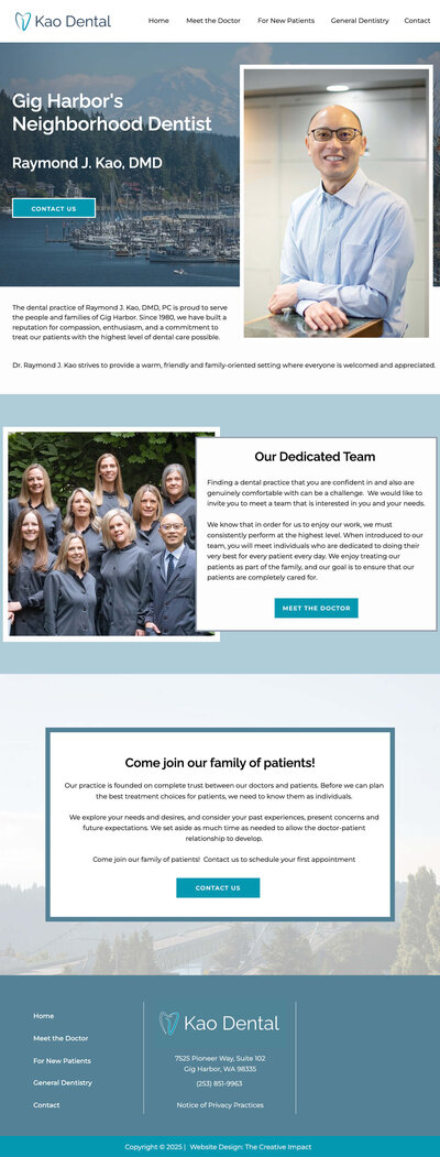 The Healing Den home page screenshot part 1