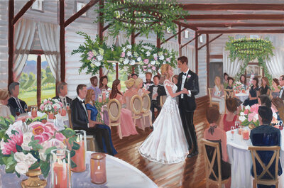Live Wedding Paintings by Ben Keys | Charlottesville Live Wedding Painter, Pippin Hill