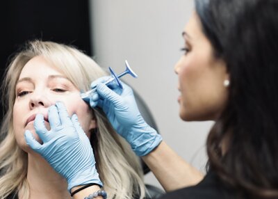 lady receiving botox treatment