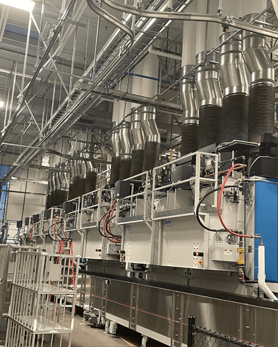Interior ductwork on a large commercial building in Edmonton