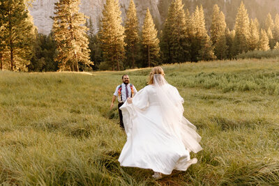 A wedding at Yosemite National Park in California.