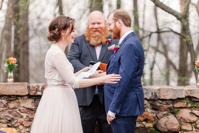 Bride and groom make their wedding vows