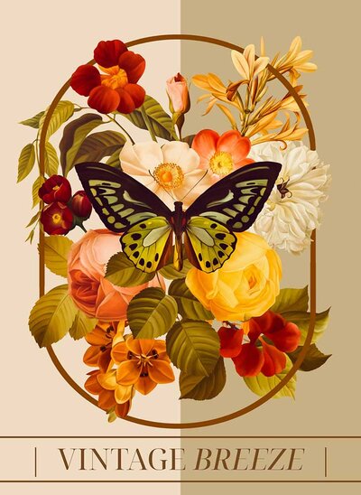 Vintage floral botanical art graphics