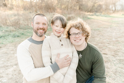 dad and sons outdoor family photography