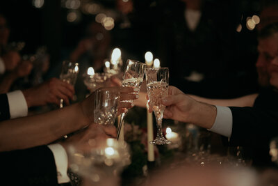 Intimate candlelit wedding details documented through video on authentic vintage Super 8mm film. 
