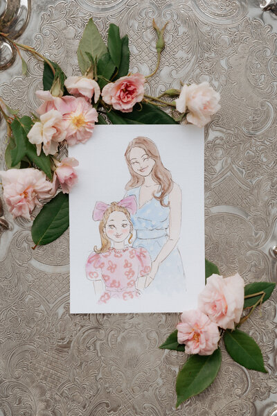 mother-daughter-watercolour-illustration-with-bow-details