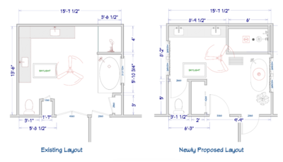 A detailed floor plan for a home remodeling project, highlighting Signature Renovating's planning and design process.