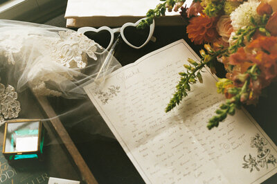 White Bridal Sunglasses with Letter and Bridal Flowers