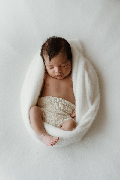 newborn on white background