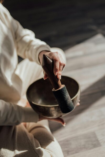 singing bowl used for meditations, sound healing, and reiki