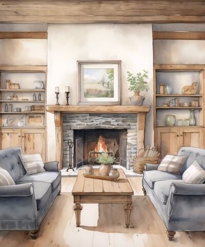 Fireplace design in California