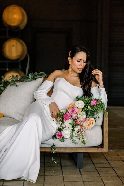 21.02.15 ABG 20f2150033 Chateau Elan Georgia Bride in Wine cellar