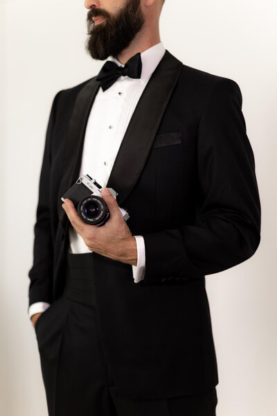 Lead photographer Marin sitting on stairs