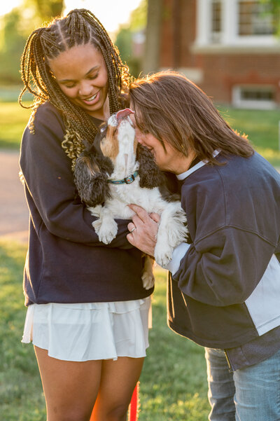 Senior Photos with mom and puppy