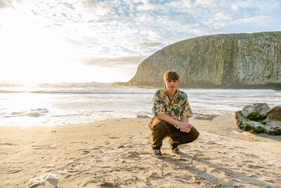 Senior boy at Seal Rock, Oregon