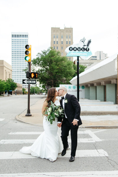 Elegant downtown wedding portrait , praised in a five-star wedding Joy and Light Photography testimonial.


