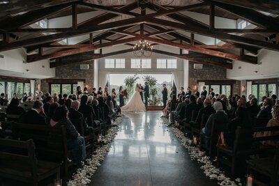 Wedding Dress hanging at Lake House at Bulow in Charleston SC 