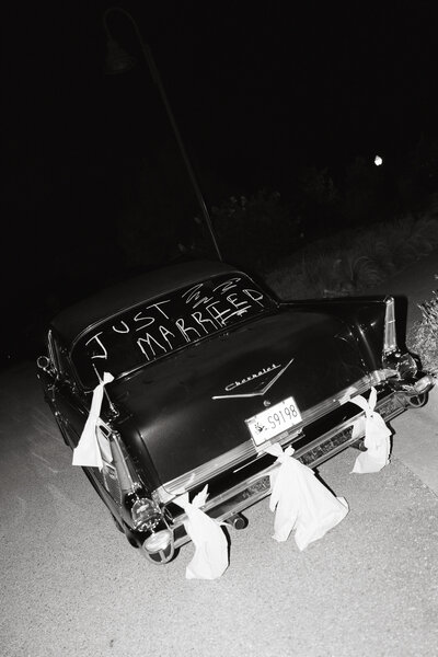 Vintage Wedding Getaway Car