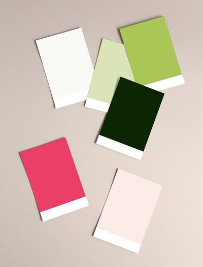 bright pink and green color palette