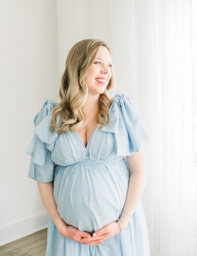 nj maternity photography in studio bright and airy 