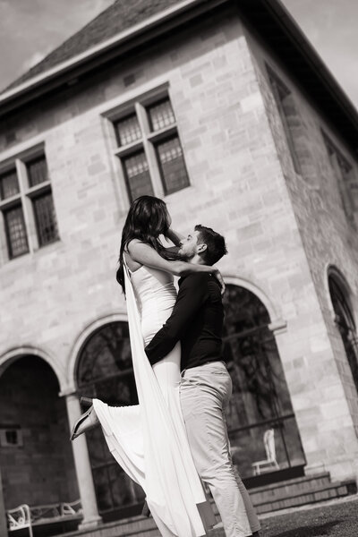 Beach couples portrait by Adelaide wedding photographer