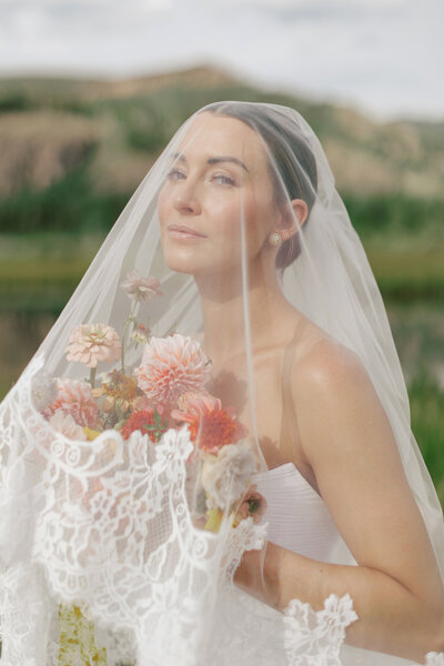 Bridal hair and makeup in Camp Hale, Colorado