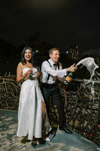 Elegant bride and groom posing in an editorial style during their luxury wedding in Baltimore, Maryland