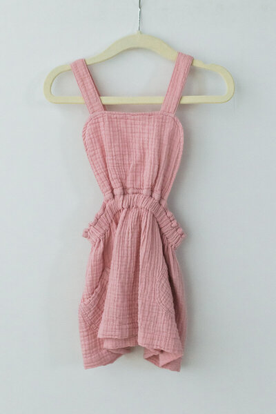 pink overall dress for girls