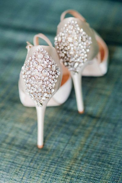 Bride's shoes have crystals in the back, Destination wedding, Hyatt Regency, Sarasota, Florida