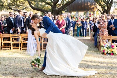 Wedding ceremony exit in Charleston, SC