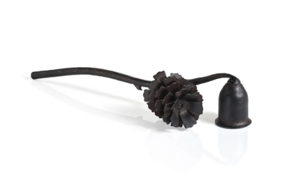 Pine Cone Design Wrought Iron Candle Snuffer - Rust