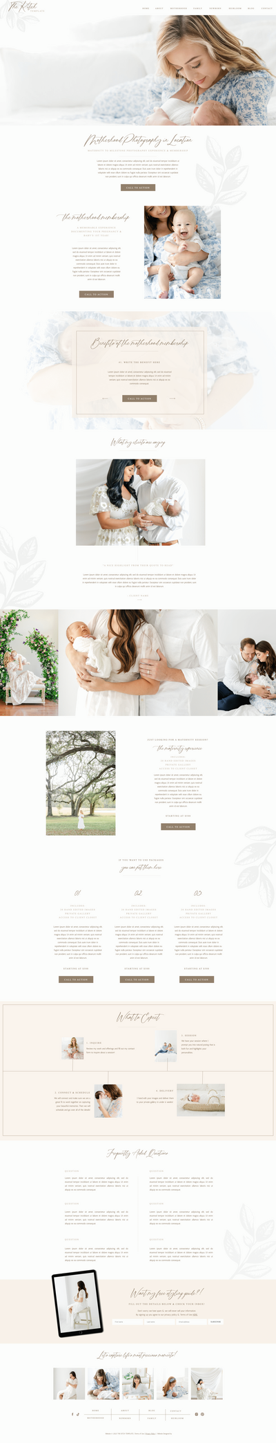 Ipad screenshot of Maternity Photography Page