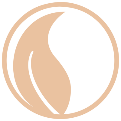 YinSide Yoga Bali Leaf Logo Peach