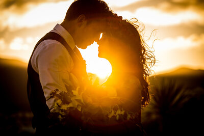 Wedding photographer Malaga bride and groom sunset