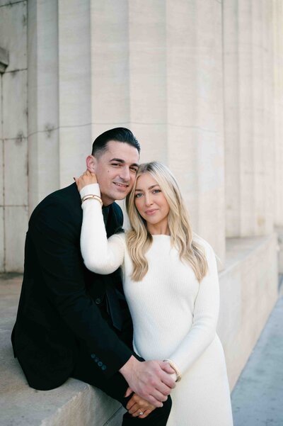 Couple during engagement pictures