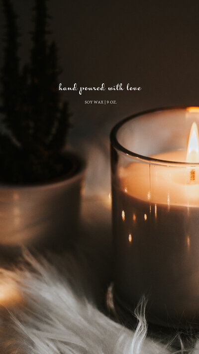 Chic branding for a candle company, featuring neutral hues and minimalist patterns with a bohemian touch.