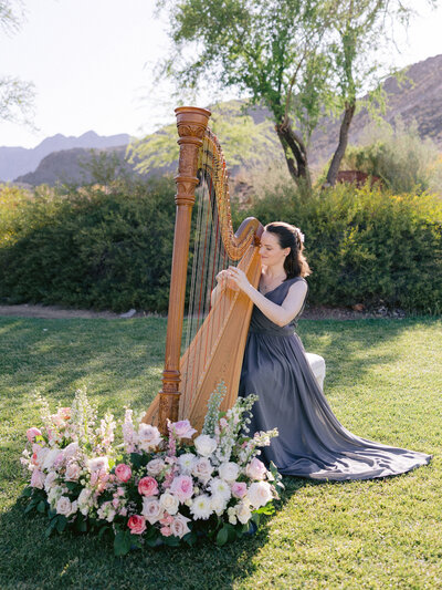 Harpist, teaching Classical Pilates in Las Vegas
