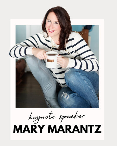 Mary Marantz is a bestselling author, speaker, podcast host of Mary Marantz show, and former wedding photographer.