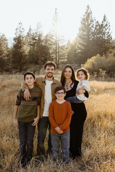 A portrait of Lake Tahoe wedding photographer Rachel Gazes with family