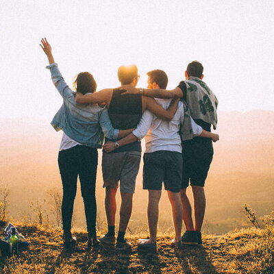 group of friends outside