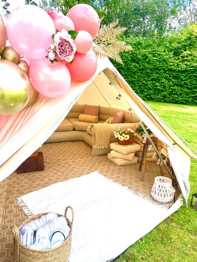 Bell tent pink and gold